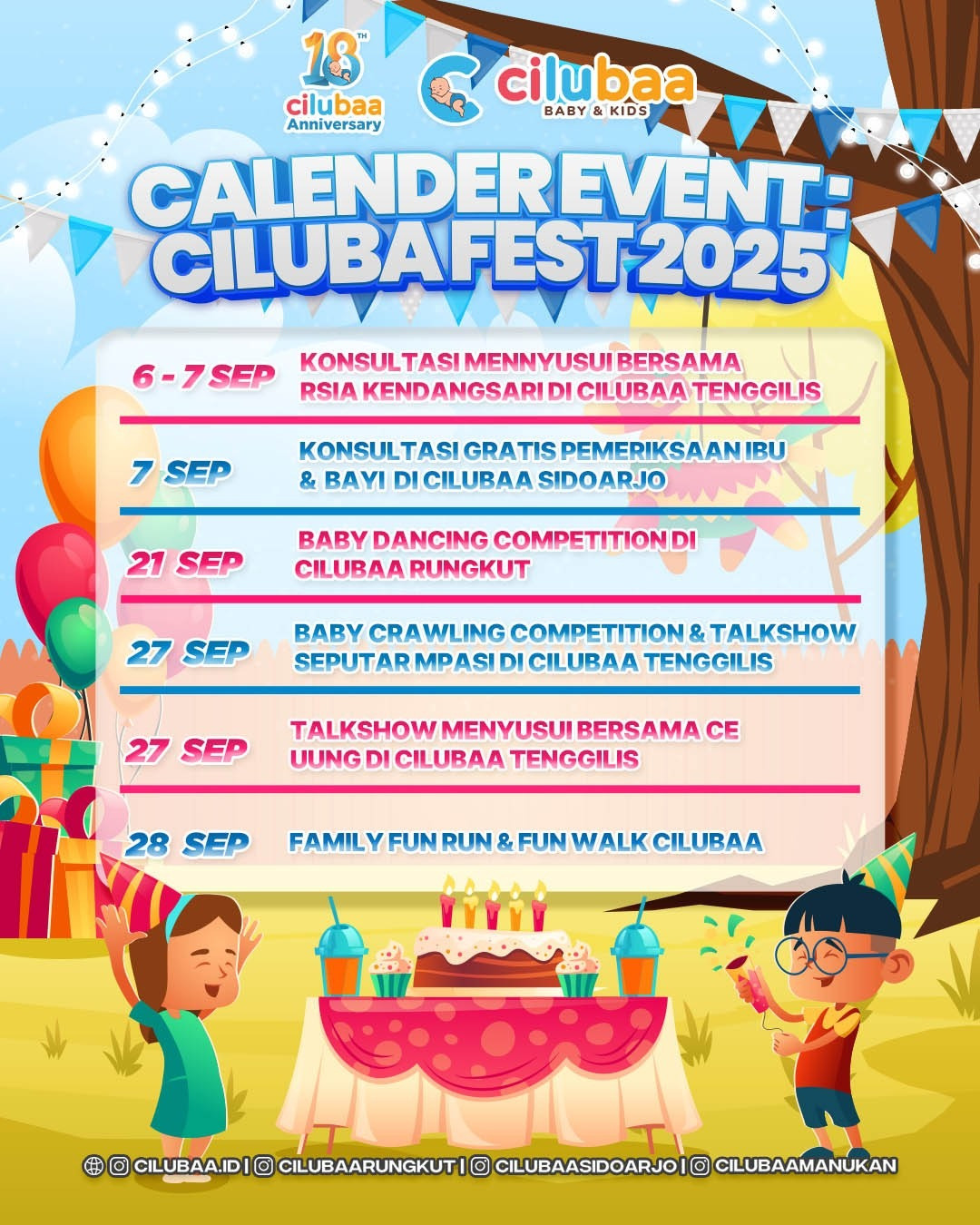 CALENDER EVENT CILUBAA FEST 2025