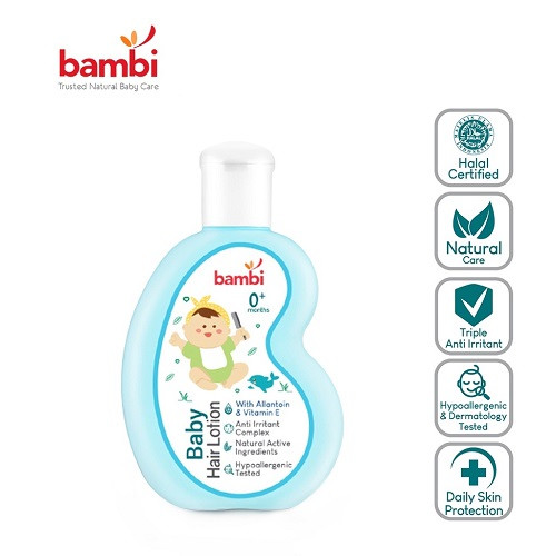 Bambi Baby Hair Lotion With Allantoin & Vitamin E 100ml - Minyak Rambut