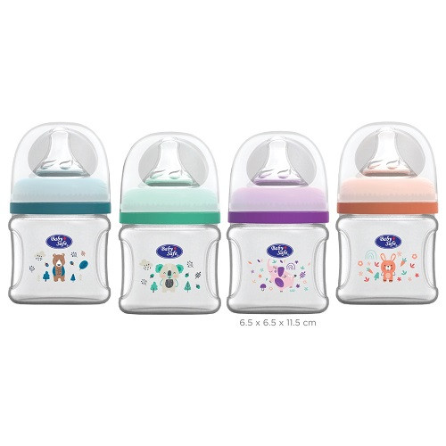 Baby Safe WN07 Bottle Wide 120ml Mix Warna - Botol Susu Bayi