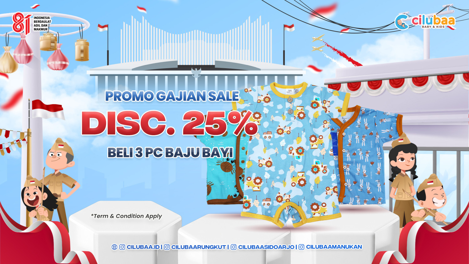 PROMO! Disc. 25% 3pcs Baju Bayi