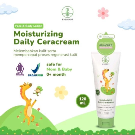 Bigroot Moisturizing Daily Ceracream Face & Body Lotion With 6x Vegan Ceramide - 48 Jam Melembabkan Kulit