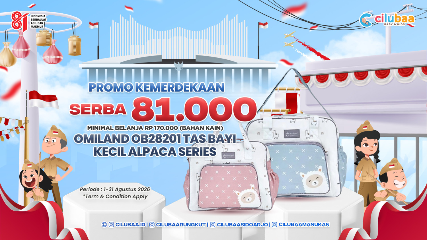 PROMO! Omiland Tas Bayi Alpaca Series (OB28201)