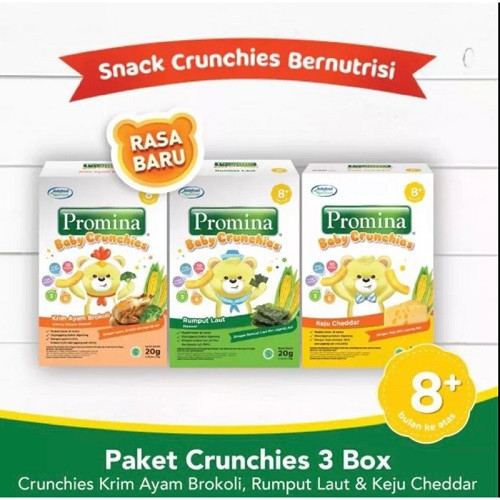 Promina Baby Crunchies Seaweed/Chicken Brocoli/Keju 20gr - Sncak Bayi