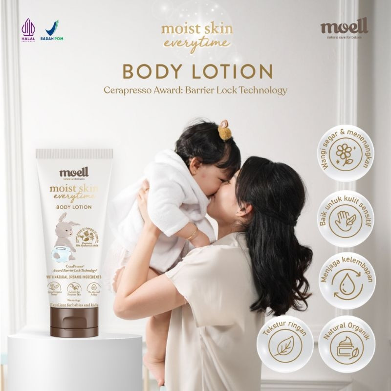 Moell Moist Skin Moell Moist Skin Everytime 185g - Body Lotion Bayi Lotion Pelembab