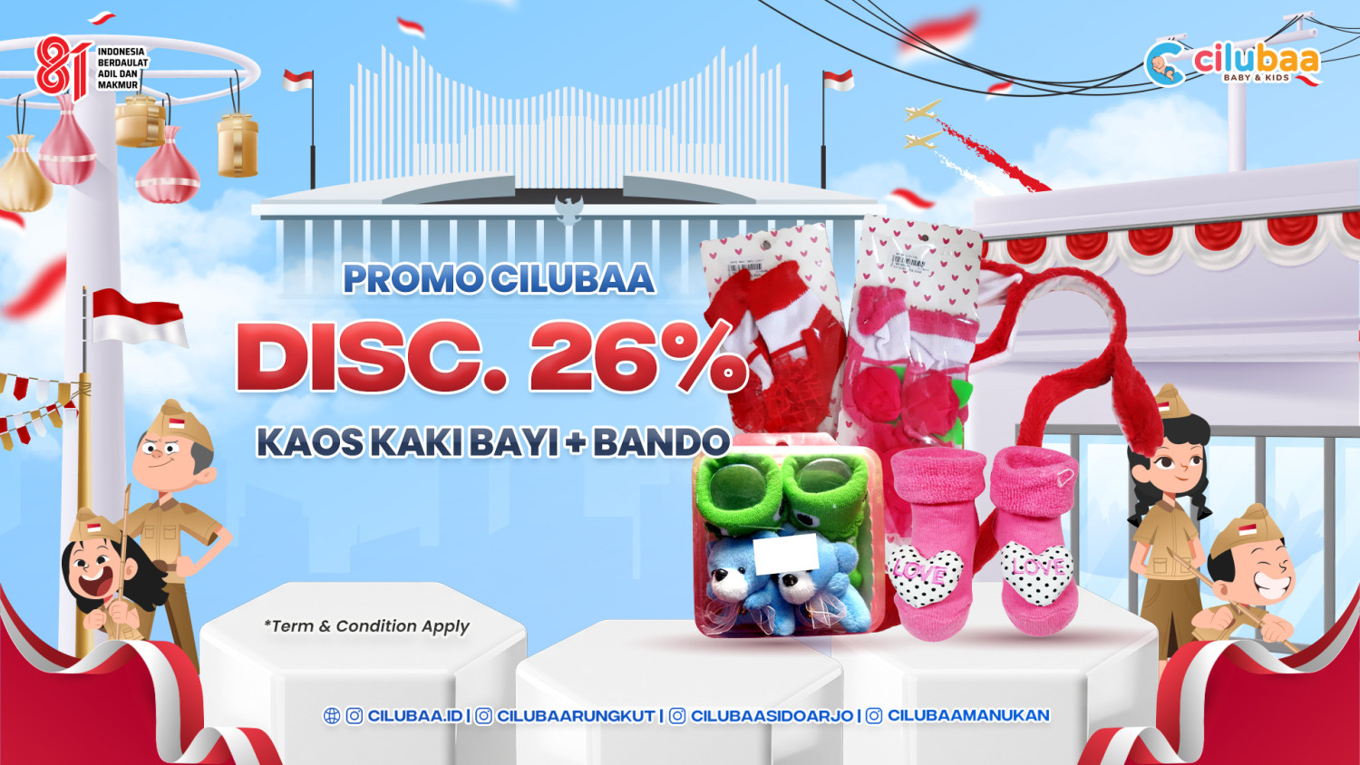 PROMO! Disc. 26% Kaos Kaki Bayi + Bando