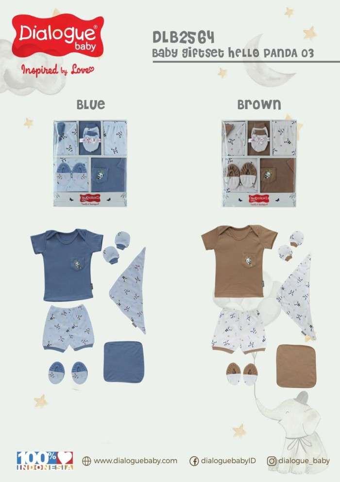 Dialogue Baby Gift Set DLB2563/DLB2564 Hello Panda Series