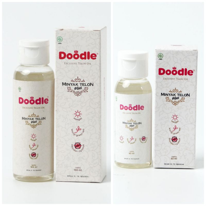 Doodle Telon Oil Green Tea 60ml/100ml - Minyak Telon Bayi dan Anak