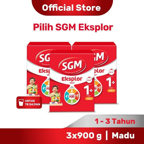 SGM Eksplor 1+/3+ Madu & Vanilla 900gr - Susu Pertumbuhan