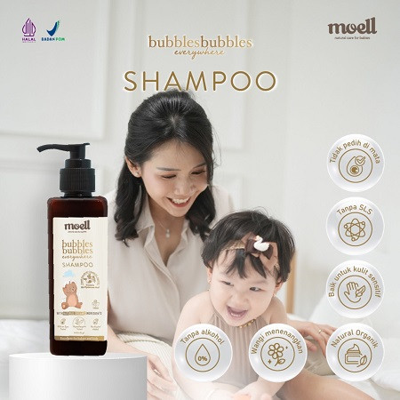 Moell Bubbles Everywhere Shampoo 185gr - Shampo Bayi Natural