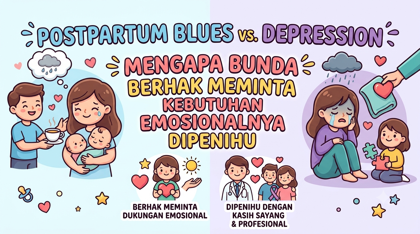Postpartum Blues vs. Depression: Mengapa Bunda Berhak Meminta Kebutuhan Emosionalnya Dipenuhi