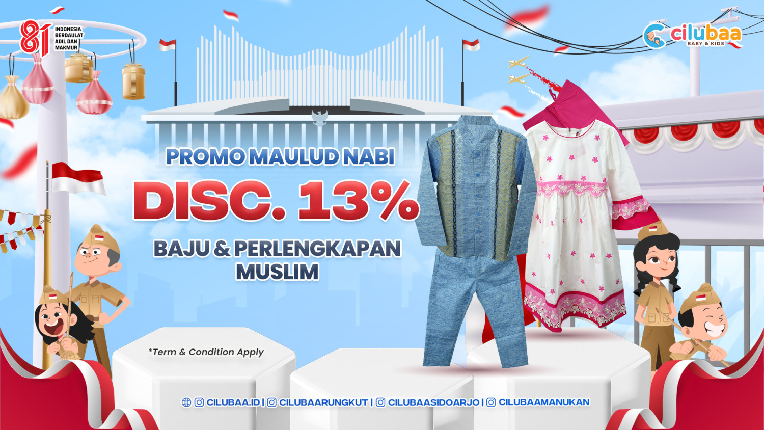 PROMO! Disc. 13% Baju & Perlengk. Muslim