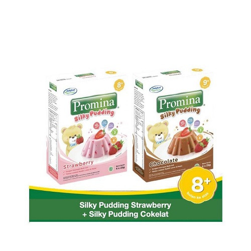 Promina Silky Puding Coklat & Strawberry 100g