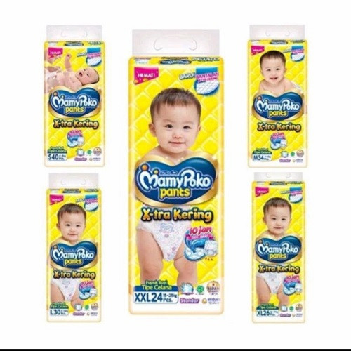 Mamy Poko Pants Standart L30/L44/XL26/XL38/XXL24- Popok Celana Bayi