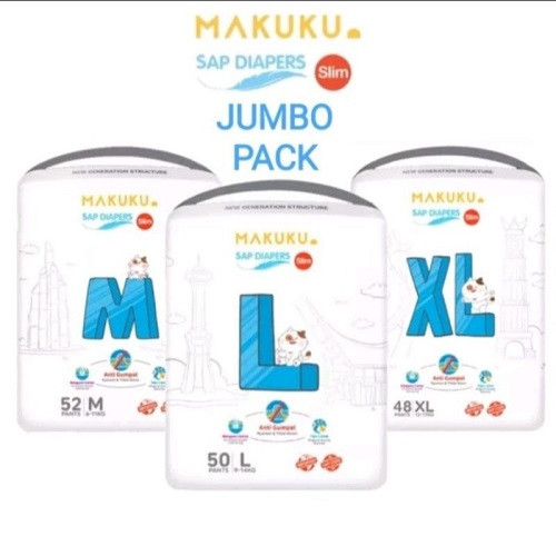 Makuku Slim Pants & Slim Care Pants M50/M52/L48/L50/XL46/XL48 - Diapers Celana