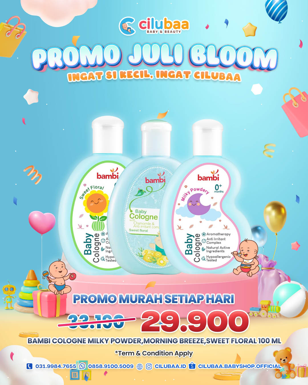 Bambi Baby Cologne 100 ml Rp29.900!