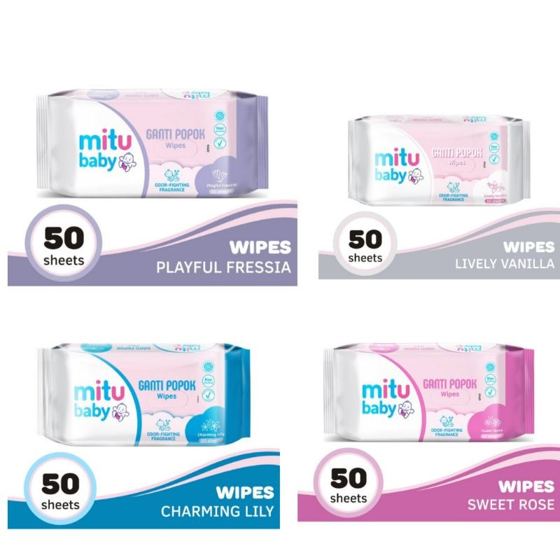 Mitu Baby Ganti Popok All Variant 50 Sheet - Tisu Basah Buy 1 Get 1