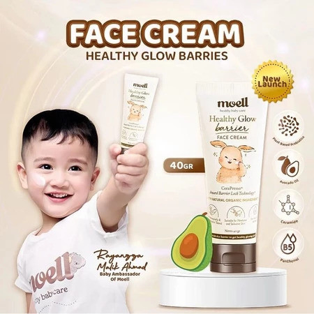 Moell Face cream 40 gr Healthy Glow Barrier Face Cream Pelembab Wajah Bayi