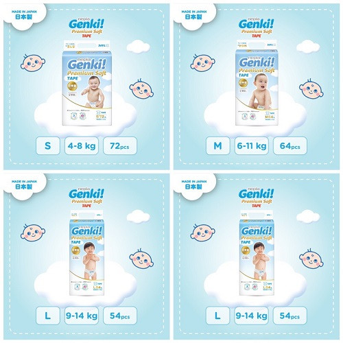 Genki Tape S72/L54/NB44 - Popok Perekat Bayi