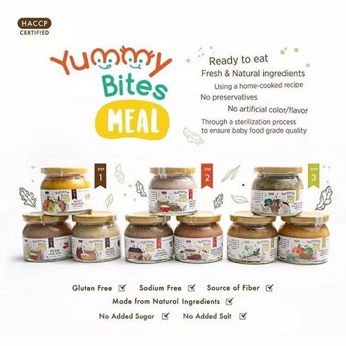 Yummy Bites Meal Step 1 145gr - Jar Botol Kaca