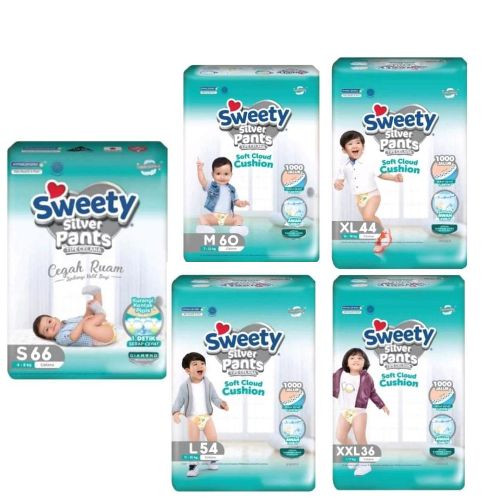 Sweety Silver Pantz L28/XL34/XL44/XXL24 - Popok Celana Bayi
