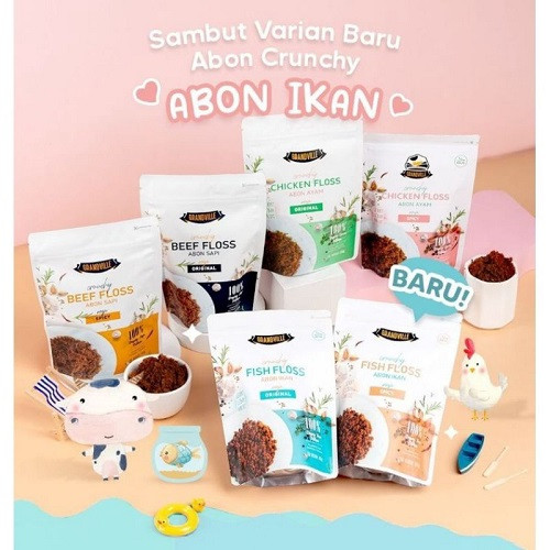 Grandville Ayam, Beef & Fish Floss Original 100gr - Makanan Abon