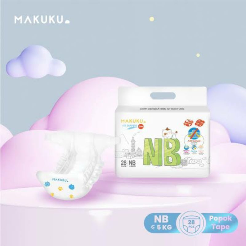 Makuku Tape Slim & Dry Care Tape NB28/S38 - Diapers Perekat