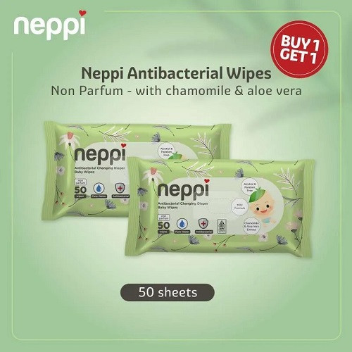 Neppi Green Antibacterial Diaper Parfum - Tisu Basah Non Alkohol Buy 1 Get 1